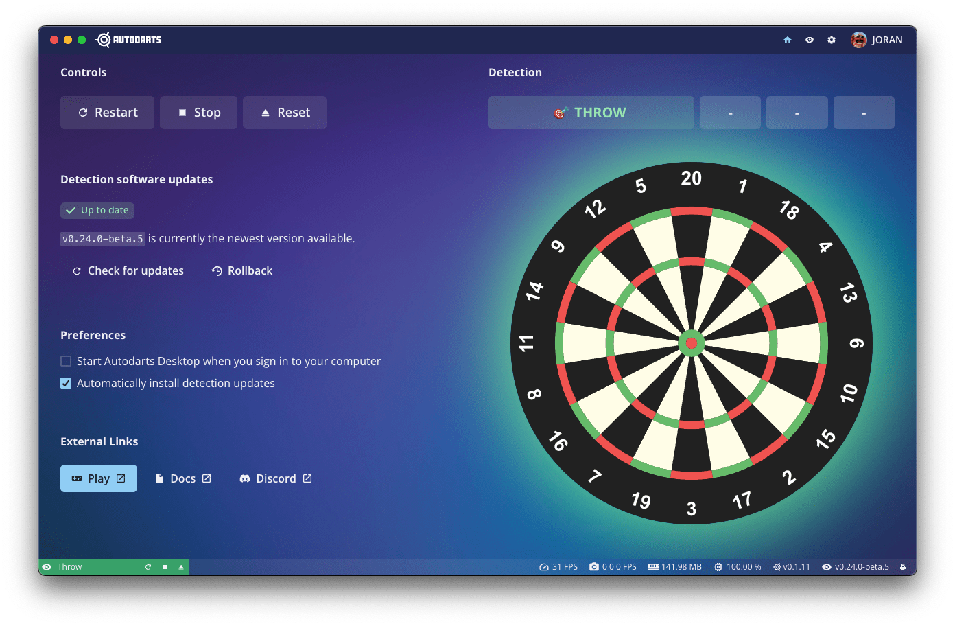 The Autodarts Desktop application